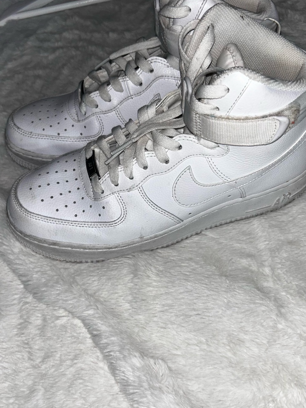 Women’s White High-Top Sneakers with Ankle Strap - Picture 4 of 9